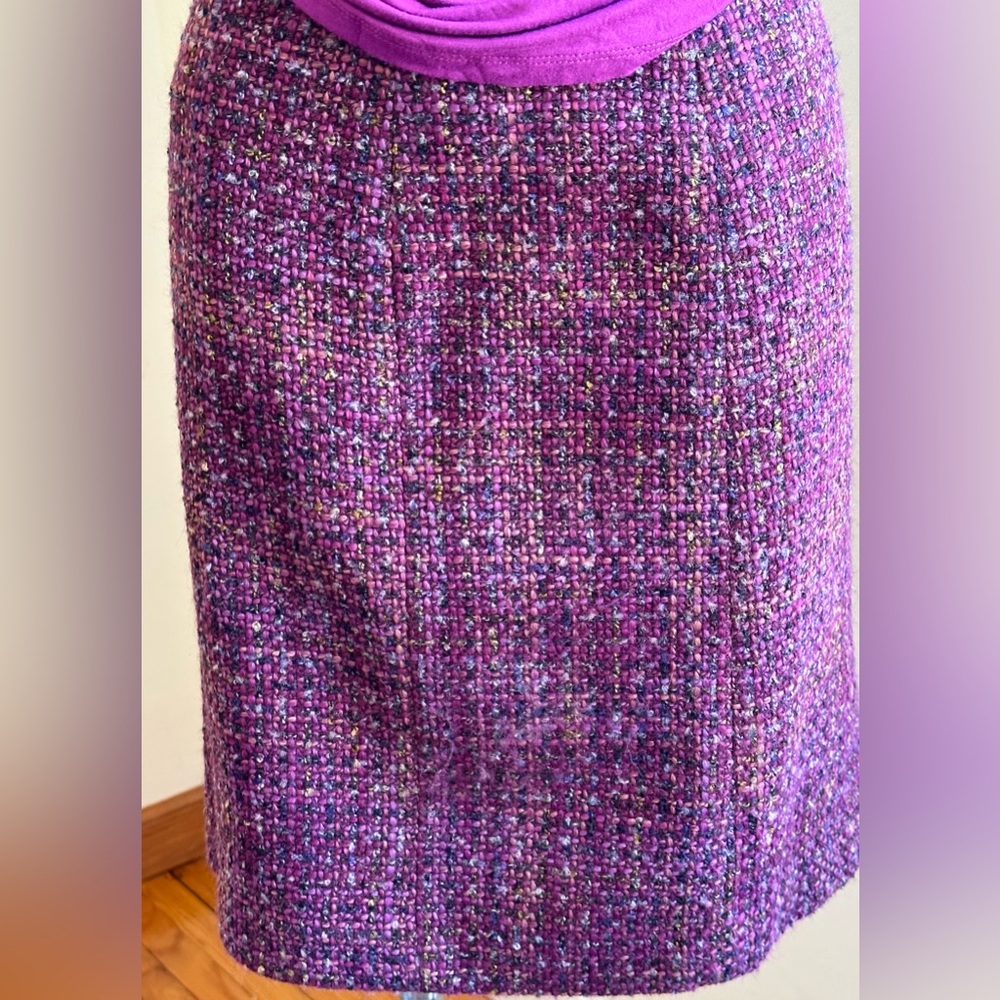 Talbots Midi Multi Color Knit Pinks & Purples Ski… - image 1